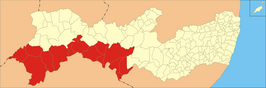 Ligging van de Braziliaanse mesoregio São Francisco Pernambucano in Pernambuco