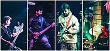 From left to right: Malkapurkar (bass guitar), Bhonsale (lead vocals/guitar), Gokhale (lead guitar/backing vocals) and Vyas (drums).