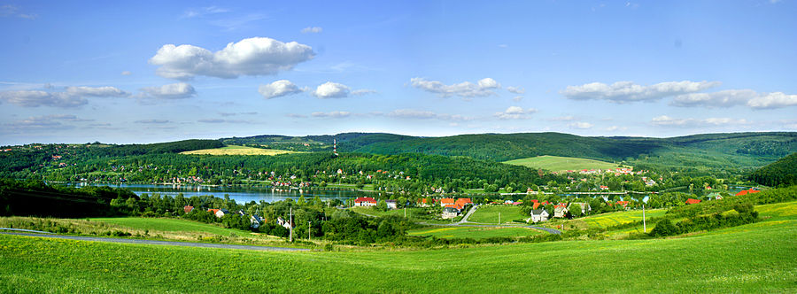 A Pécsi-tó, panorámafelvétel