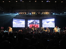 Sleeping with Sirens performing at the SM City North EDSA Skydome in the Philippines, 2013
