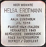 Stolperstein für Helga Erdtmann (Uerdinger Straße 1)