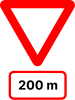 B12: Intersection with yield sign ahead.