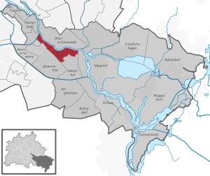 Niederschöneweide auf der Karte von Treptow-Köpenick