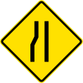 PF-1c Road narrows ahead on left side