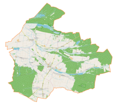 Mapa konturowa gminy Cieszanów, blisko centrum na prawo znajduje się punkt z opisem „Gorajec”