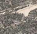 rückseitige Ansicht des Vorgängerbaus des Königshauses in Leipzig, 1595