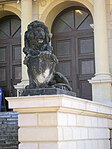 Lion statues before the building