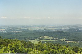 Gezicht over de Shenandoah-vallei vanaf de Blue Ridge Parkway