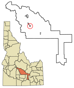 Location of Bellevue in Blaine County, Idaho.