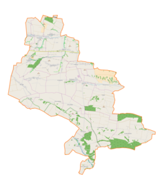 Mapa konturowa gminy Gołcza, na dole nieco na prawo znajduje się punkt z opisem „Czaple Małe”