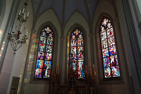 Catholic Church of Saint Conrad - interior view, choir loft windows