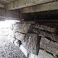 Northern bridge abutment of the Holmes Creek Covered Bridge, Charlotte, VT: 26 Apr 2015