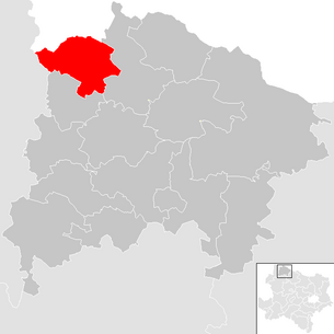 Lage der Gemeinde Kautzen im Bezirk Waidhofen an der Thaya (anklickbare Karte)