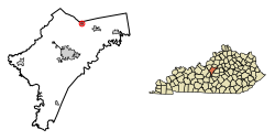 Location of Fairfield in Nelson County, Kentucky.