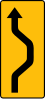 T-18a "plate indicating unexpected change of road direction – to the right and then to the left"