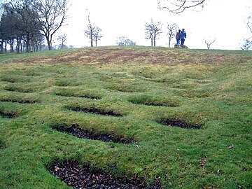 The lilia (defensive pits) north west of the fort (recently re-excavated)