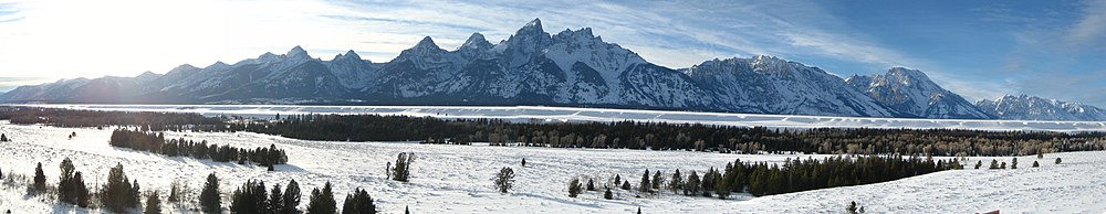 Panorama over het dal Jackson Hole