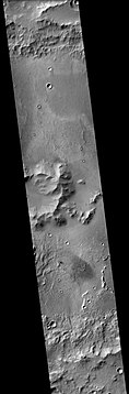 Middle section of Burton Crater, showing central mound, as seen by CTX camera (on Mars Reconnaissance Orbiter)