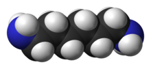 Spacefill model of hexamethylenediamine