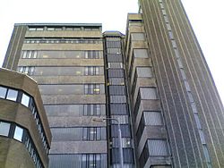 The building from Ashton Lane looking east