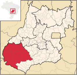 Ligging van de Braziliaanse microregio Sudoeste de Goiás in Goiás