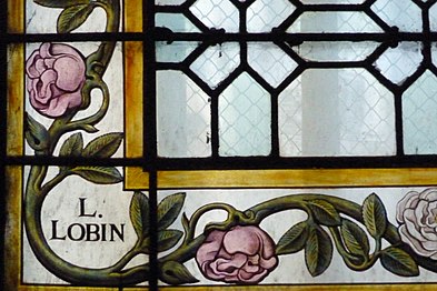 Signature of a window by L. Lobin of Tours (1891)