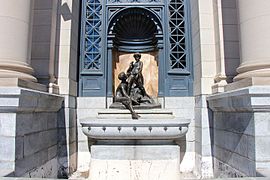 Alfred Laliberté's Les petits Baigneurs, 1915 restored 1992 at Maisonneuve public baths, Montreal, Quebec