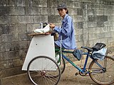 Sewing machine bicycle (sepeda penjahit) in Jakarta, Indonesia