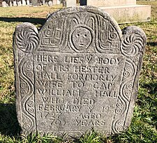 Gravestone carved by John Hartshorne of Franklin CT.