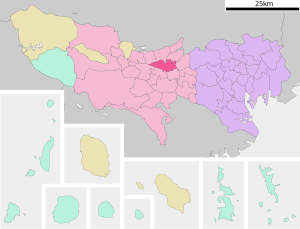 Lage Kodairas in der Präfektur