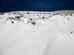 Snowdrift on the Long Mynd, Shropshire, England, United Kingdom