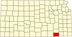 Karte von Chautauqua County innerhalb von Kansas