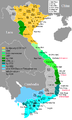 Image 42Map of Vietnam showing the conquest of the south (the Nam tiến, 1069–1757). (from History of Asia)