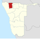 Lage der Region Omusati in Namibia