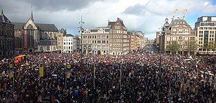 15 Ekim'de Amsterdam'daki savaş karşıtı protestolar