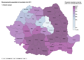 Răspândirea românilor în România, conform recensământului din 2011.