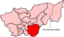 Map showing the location of the Rother Valley constituency in South Yorkshire under the boundaries created by the 2023 boundary review and first used at the 2024 general election.