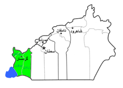 Garmsar County highlighted in Semnan Province