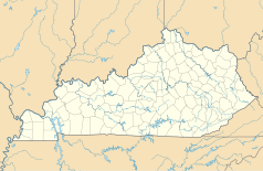 Mapa konturowa Kentucky, po prawej znajduje się punkt z opisem „Winchester”