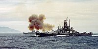 USS Indiana bombarding Kamaishi, Japan