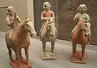 Tang female musicians on horseback