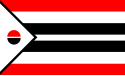 Flag of the Arapaho (gules and sable, 2/13ths field)