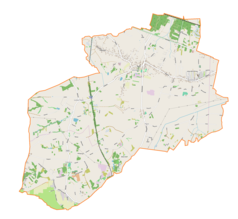 Mapa konturowa gminy Gaszowice, po prawej nieco u góry znajduje się punkt z opisem „Szczerbice”