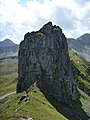 Nordostansicht mit Zugang zu früherem Klettersteig