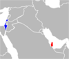 Lage von Israel und Katar