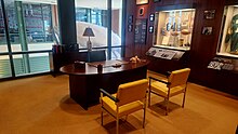 Photo showing the replica of Lombardi's office in the hall of fame