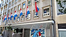 Luxembourg, Ministry of the Interior. The national flag on the occasion of the Luxembourg National Day (2021).