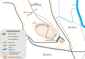 Umzeichnung des Ringwalls und der Abschnittsbefestigungen