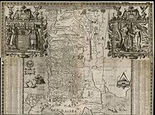 eine Karte des biblischen Israel, die im Jahre 1595 gemacht wurde