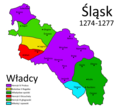 1274–1277      Henryk IV Prawy      Władysław opolski      Bolesław II Rogatka      Henryk III głogowski      Mikołaj I opawski      Henryk V Brzuchaty